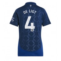 Camiseta Manchester United Matthijs de Ligt #4 Segunda Equipación Replica 2024-25 para mujer mangas cortas